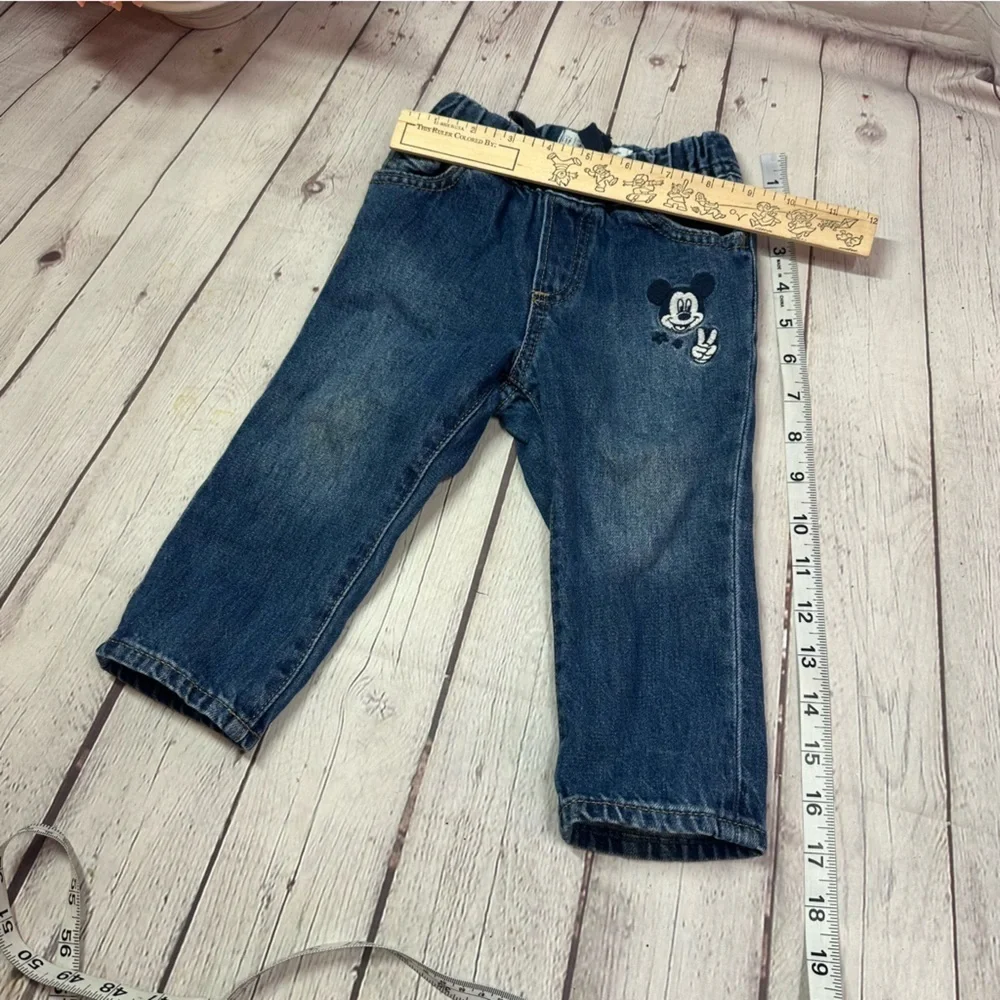 baby gap Disney mickey mouse slim Jeans with Elastic Waistband sz 18-24M
